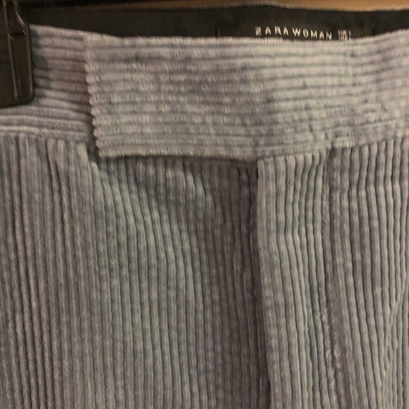 Zara Woman blue flare leg corduroy pants woman’s size large - Picture 4 of 6